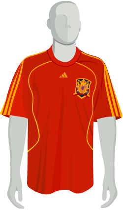 camiseta de la selección española en 2008