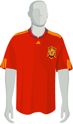 camiseta de la selección española en 2010