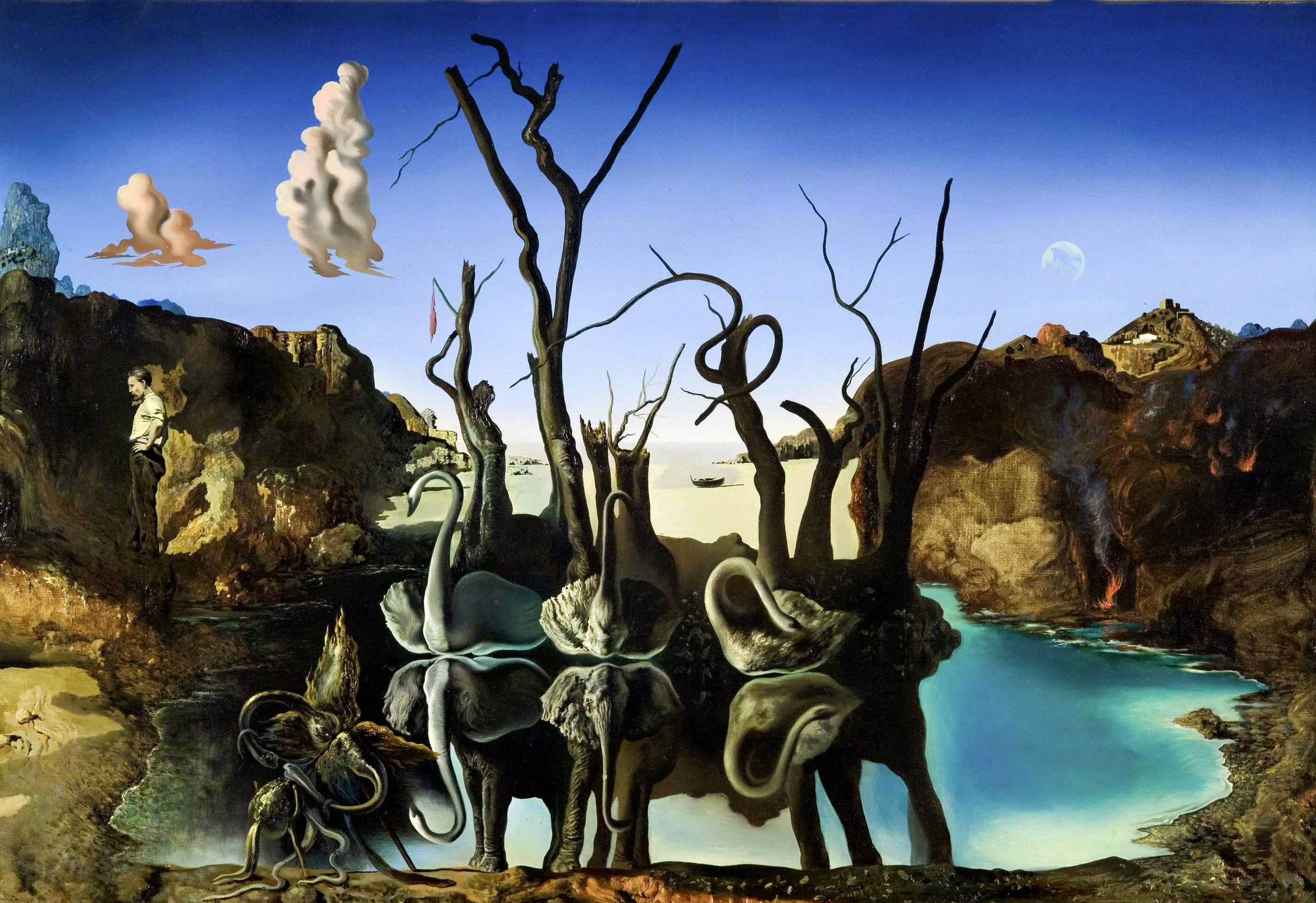 Resultado de imagen de cisnes que se reflejan como elefantes salvador dali