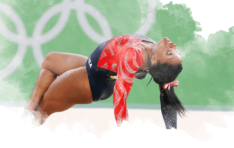 Simone Biles exhibe sus movimientos en la categoría de suelo de gimnasia artística en los Juegos Olímpicos de Río 2016