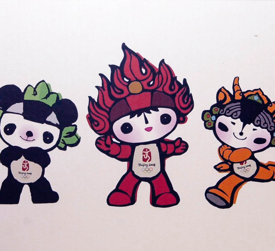 Beibei, Jingjing, Yingying, Nini y Huanhuan, mascotas de los Juegos Olímpicos de Pekín 2008. Foto: EFE/Wu Hong.