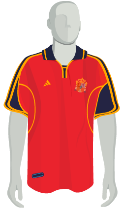 camiseta de la selección española en 2000
