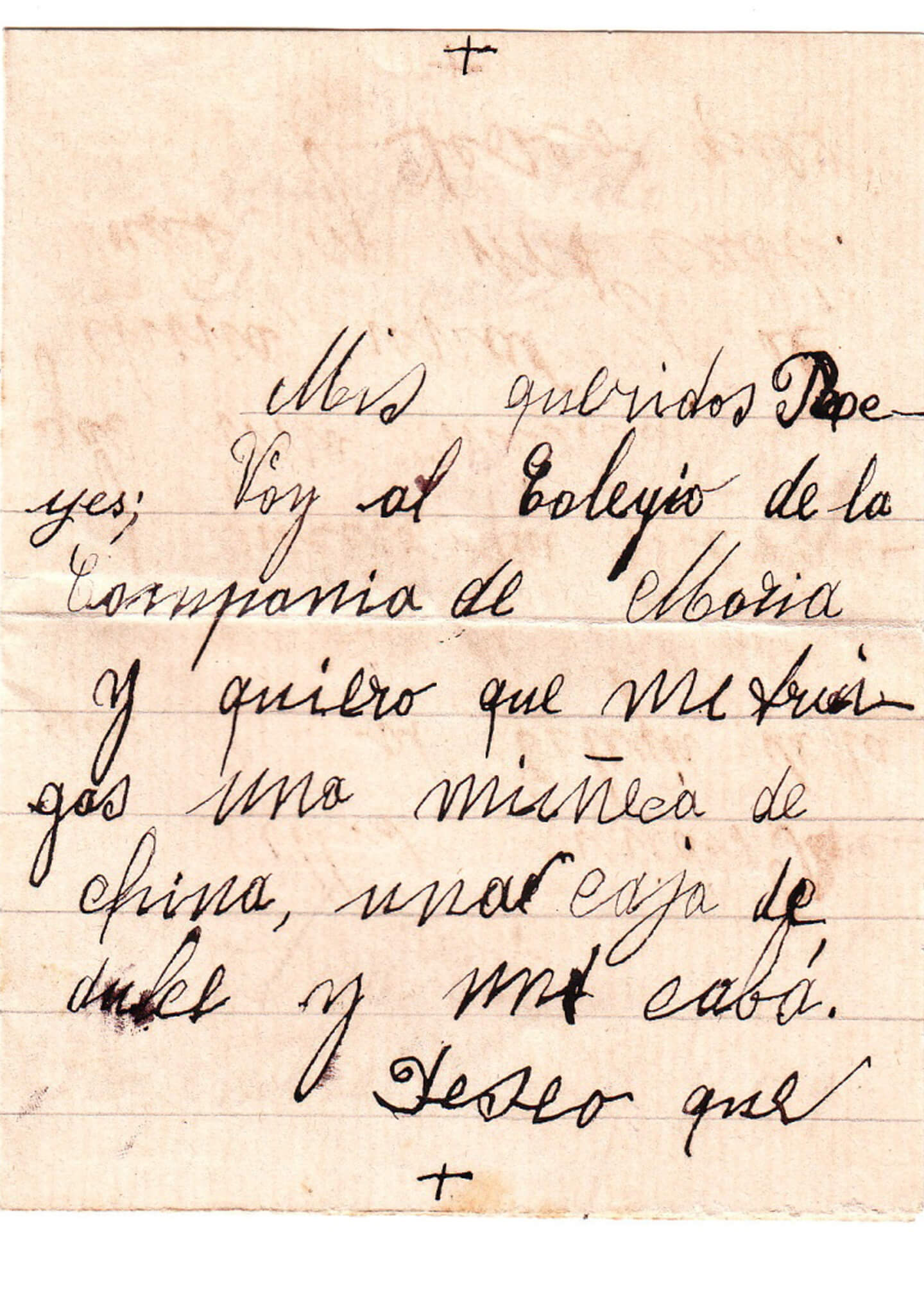 Carta  a los Reyes Magos de Amalia Yebra Rittwagen. Almería. 1899 - 1