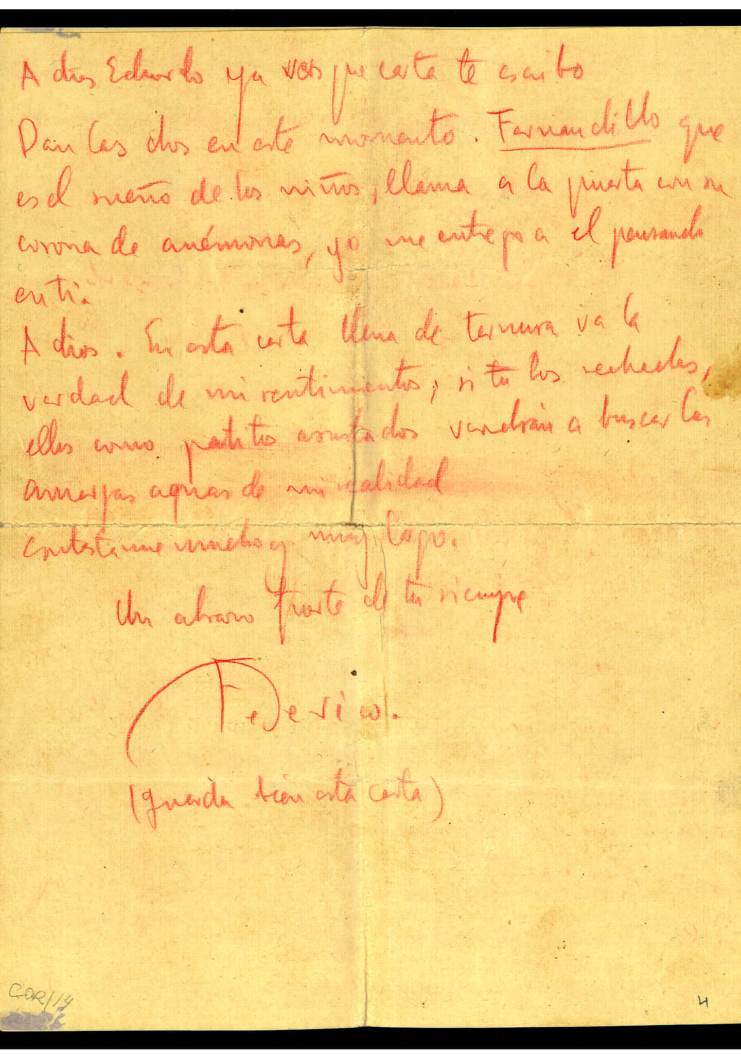 CARTA DE FEDERICO GARCÍA LORCA (8/04/1933) - 4