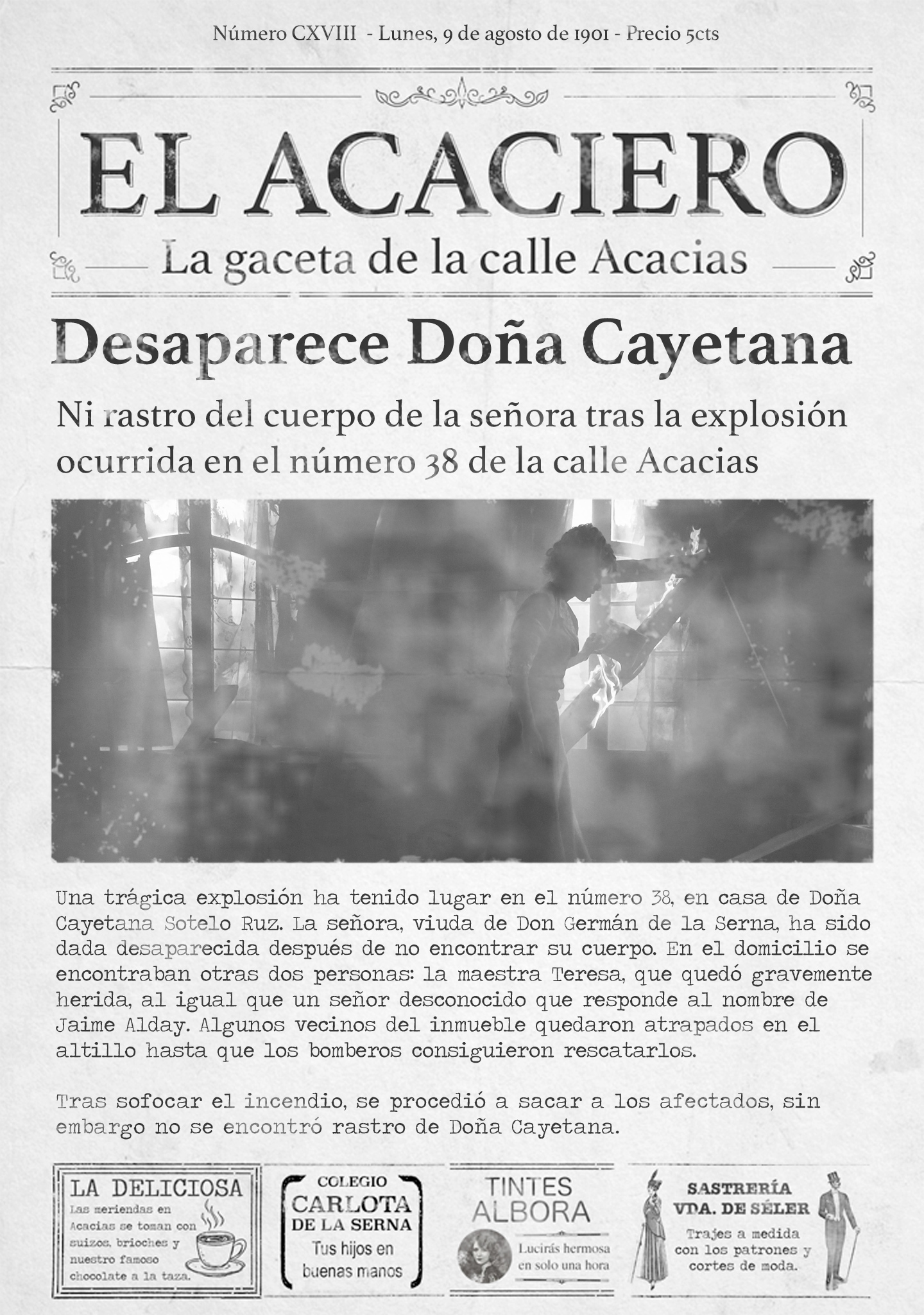 Doña Cayetana desparece en una trágica explosión que tuvo lugar en su casa