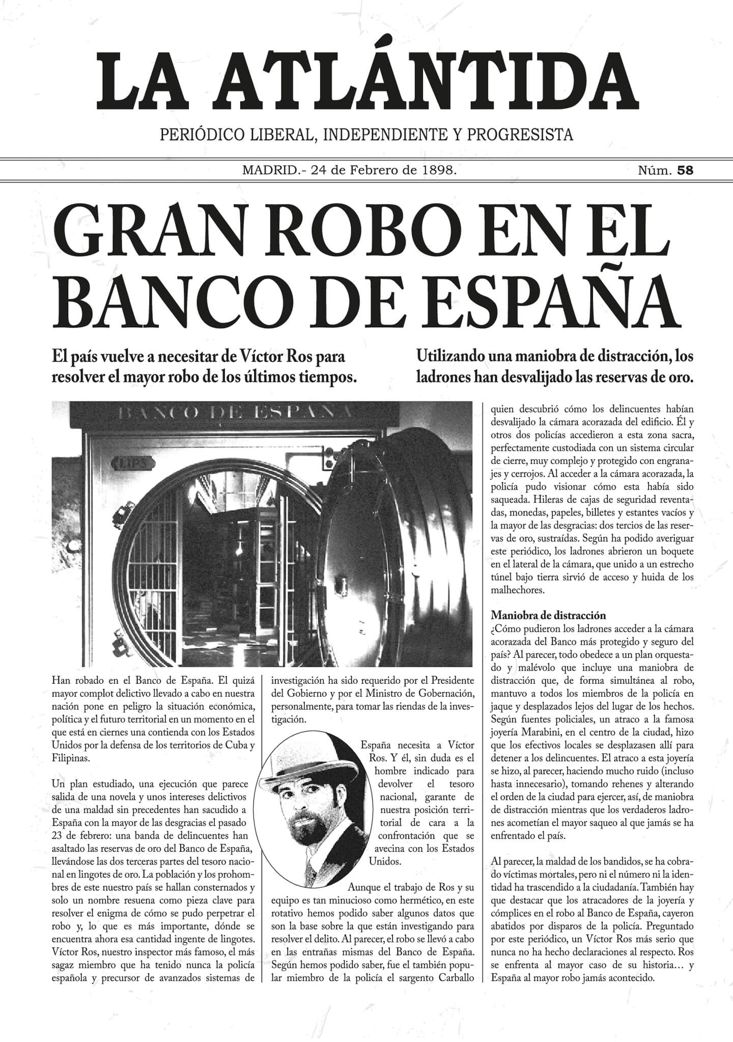 ¡Extra, extra! Gran robo en el Banco de España