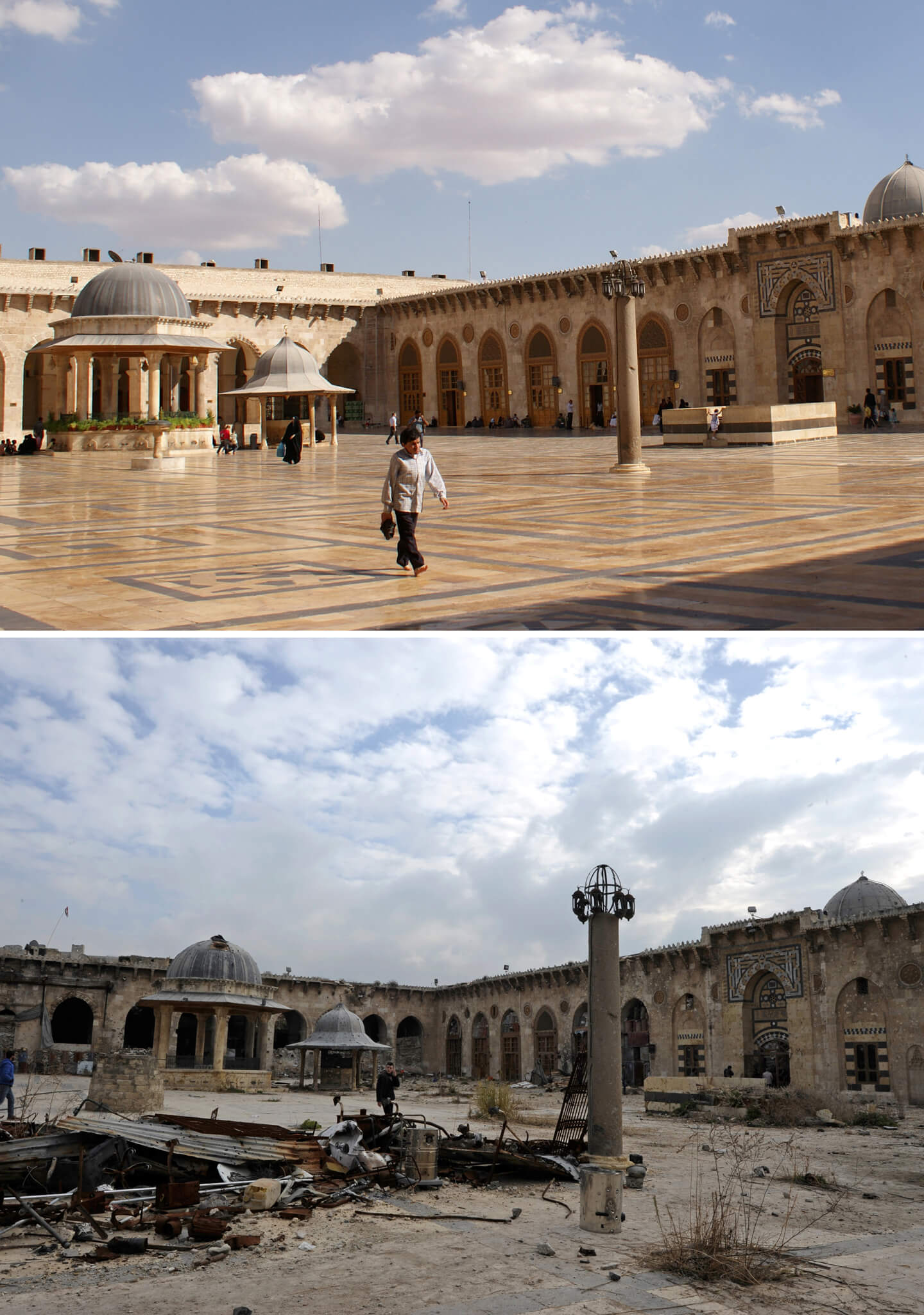 Alepo, las cenizas de un viejo paraíso La antigua mezquita de los Omeyas