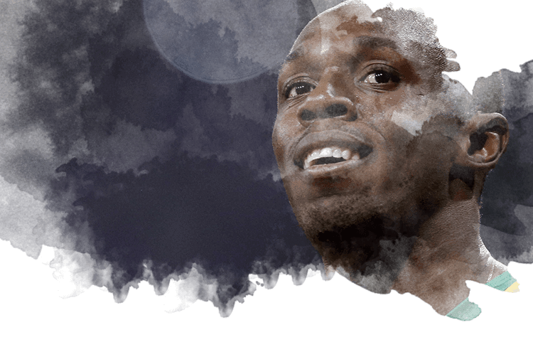 Usain Bolt tras su victoria en la final del relevo 4x100 en Londres 2012