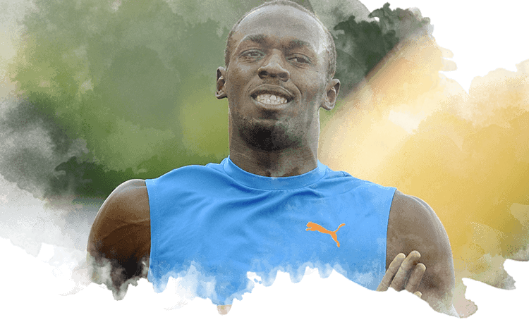 Usain Bolt tras la prueba de 100 metros en el certamen "Zapatilla de Oro" de República Checa 2012