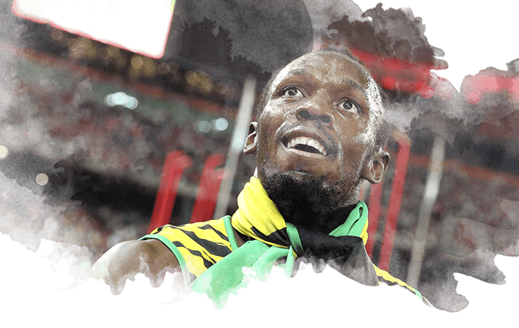 Usain Bolt tras vencer en la final de 200 m en los Mundiales de Atletismo de China 2015