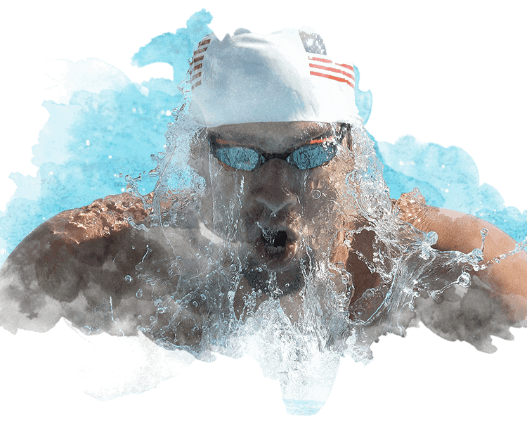 El nadador estadounidense Michael Phelps entrenando