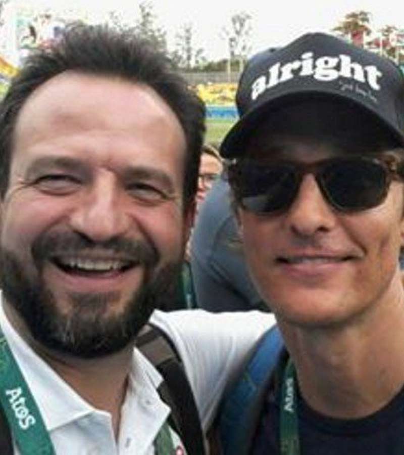 Matthew McConaughey, en el campo de rugby de Río 2017