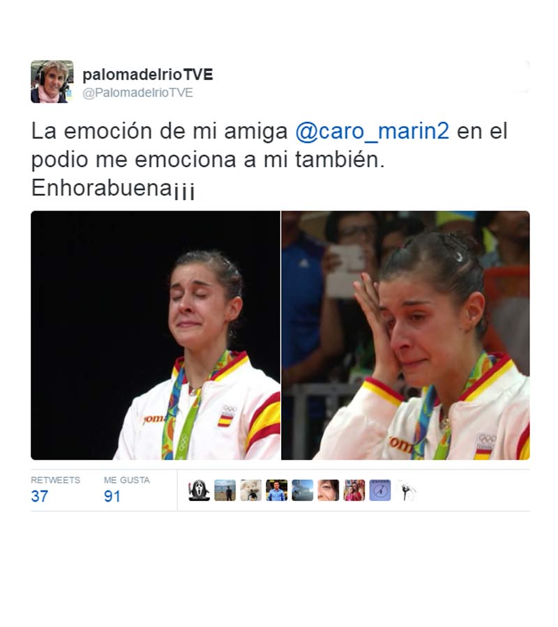 Carolina Marín, emocionada