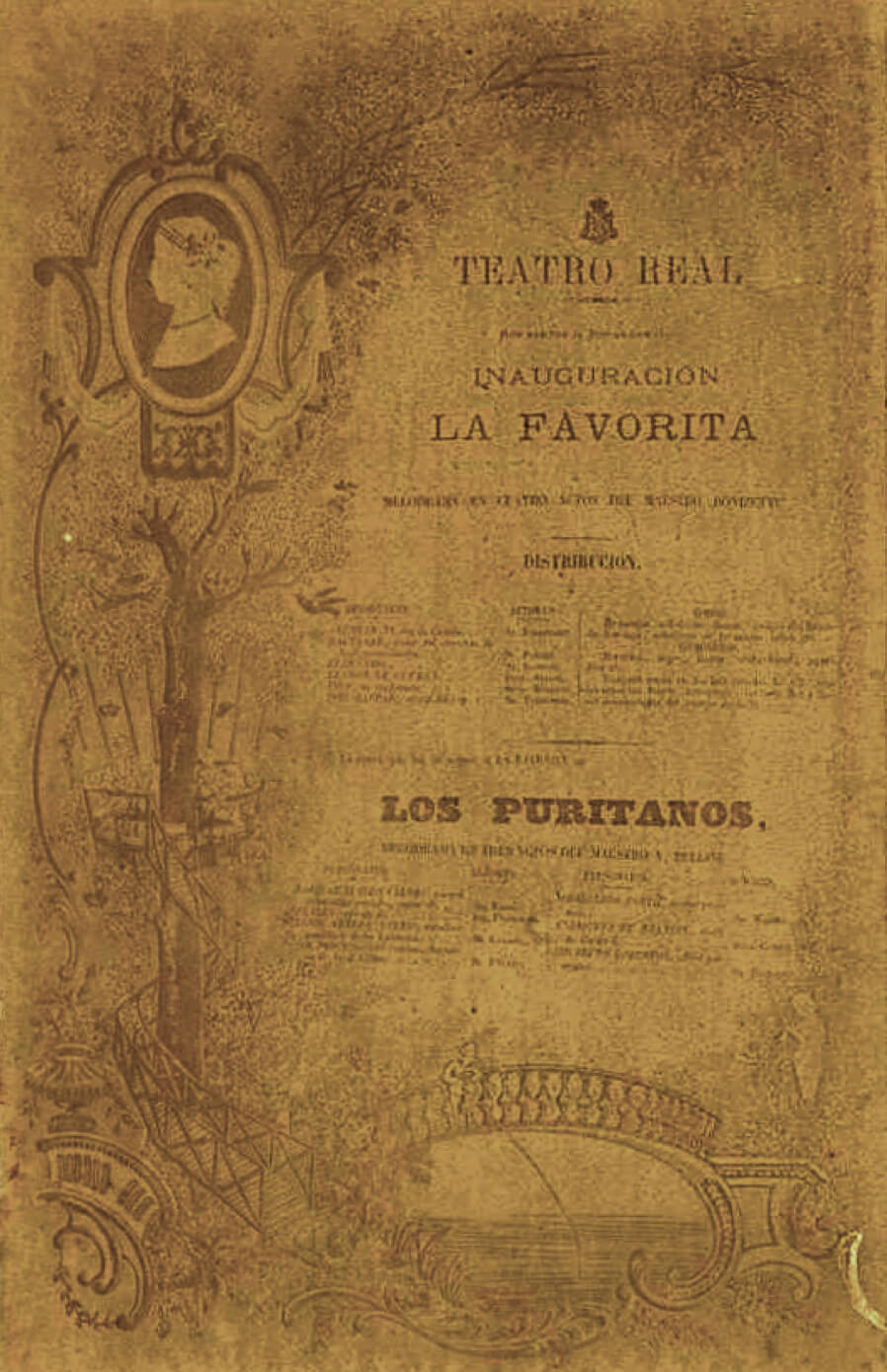 A poster for Donizetti’s “The Favourite”, 1850. Photo: MAE. Institut del Teatre